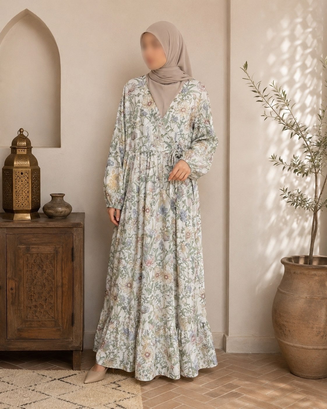 پیراهن نخی کج راه