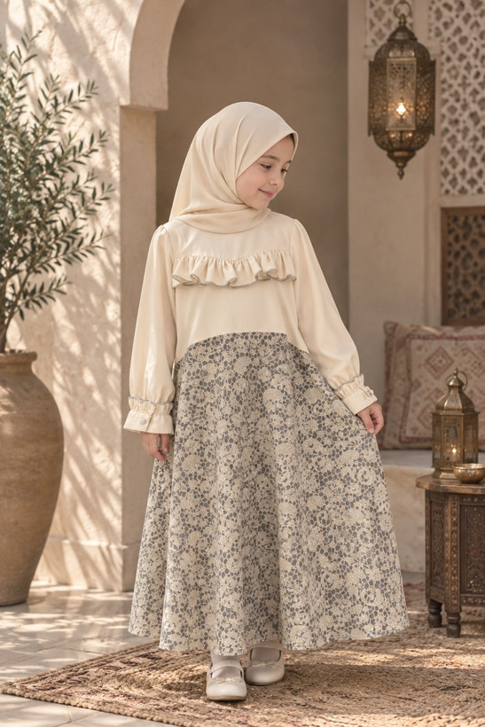 پیراهن نوجوان دخترانه کشمیر و ژاکارد